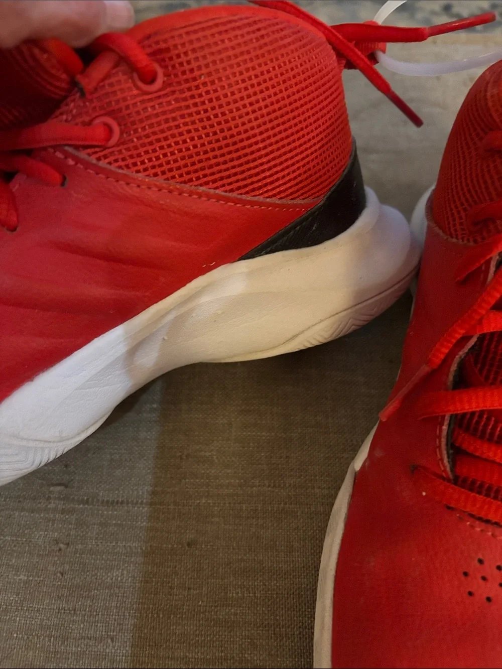 Adidas Kids Red High-Top Sneakers Basketball Shoes